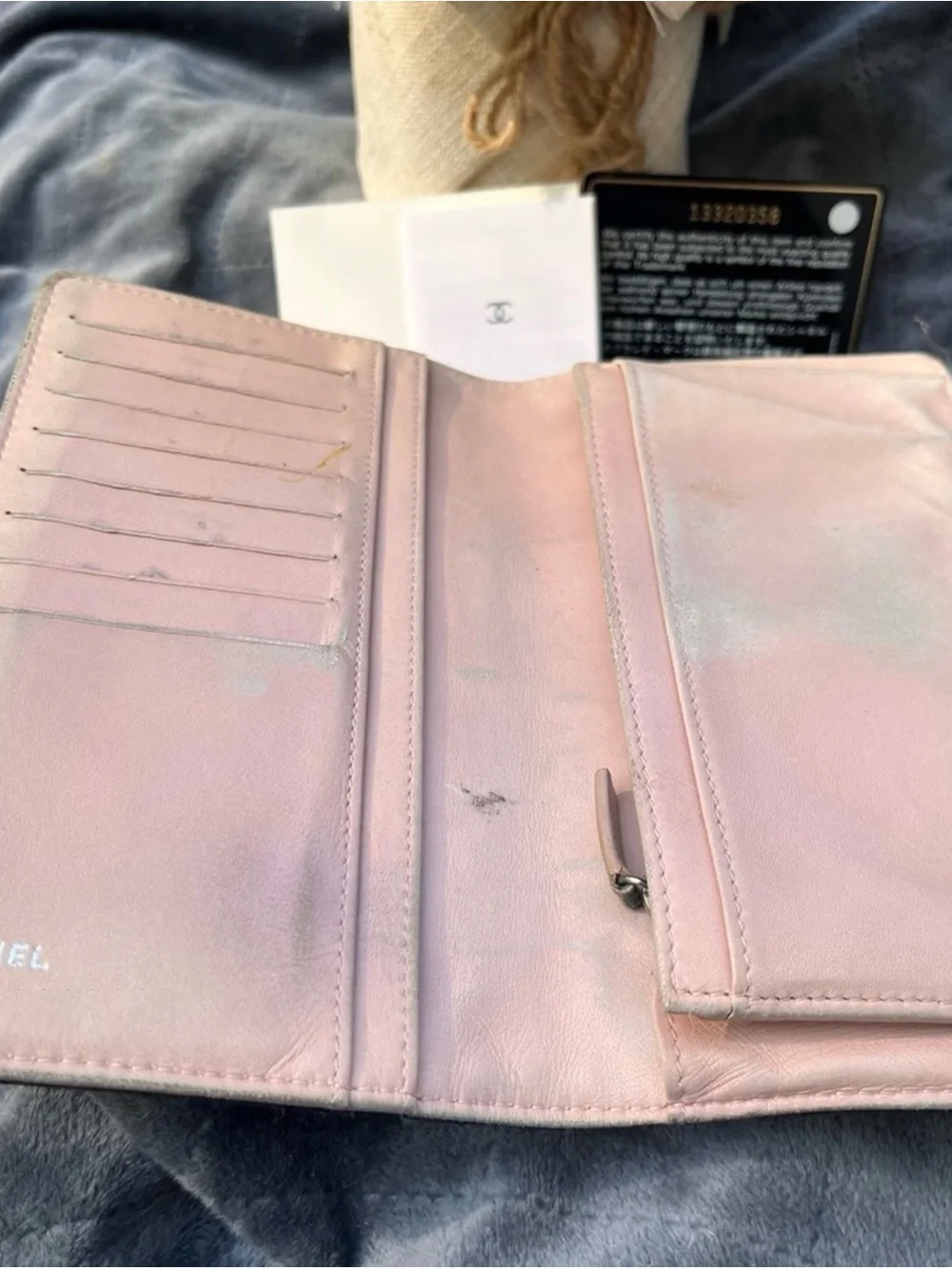 CHANEL Black Quilted Leather Wallet with CC Button